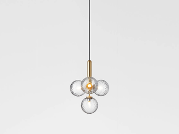 MIIRA 4 BRASS OPTIC - LED blown glass pendant lamp by Nuura - view 3