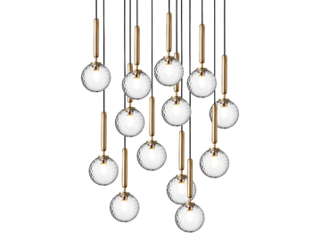 MIIRA 13 BRASS OPTIC - LED glass chandelier by Nuura - view 2