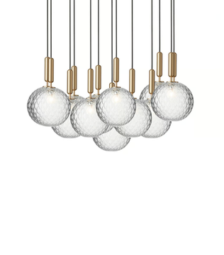 MIIRA 13 BRASS OPTIC - LED glass chandelier by Nuura - view 3