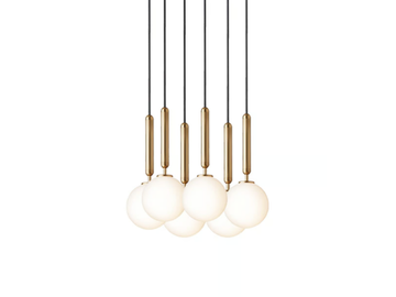 MIIRA 6 BRASS OPAL - LED glass chandelier by Nuura - view 3