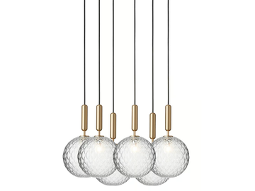 MIIRA 6 BRASS OPTIC - LED glass chandelier by Nuura - view 2