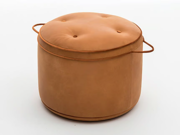 ISOLA SC5042 - Round leather pouf by OAK - view 2