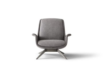 BLUES - Leather armchair with armrests by OAK - view 3