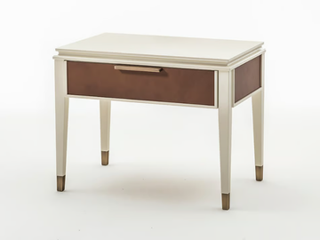 CASTELLO SC5094 - Rectangular leather bedside table with drawers by OAK - view 2