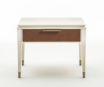 CASTELLO SC5094 - Rectangular leather bedside table with drawers by OAK - view 3
