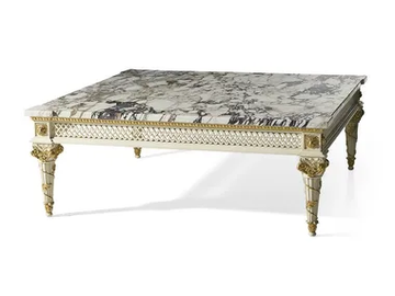 MG4127 - Lacquered rectangular marble coffee table by OAK - view 2