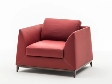MANZONI SC5074 - Leather armchair with armrests by OAK - view 2