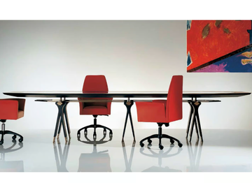 SC1013/A - Oval wood and glass table by OAK - view 2