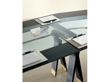 SC1013/A - Oval wood and glass table by OAK - view 3
