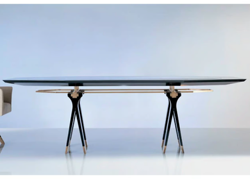 SC1013/C - Oval wood and glass table by OAK - view 2