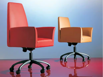 SC1023 - Leather office chair with 5-Spoke base by OAK - view 2