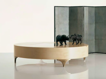 SC1034 - Round low wooden coffee table by OAK - view 2