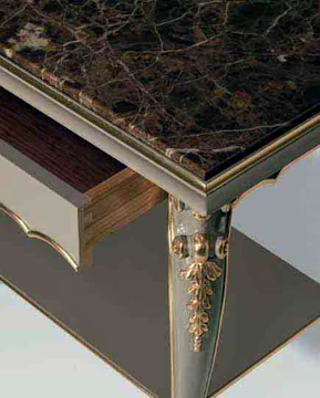 MG4198 - Lacquered rectangular marble coffee table by OAK - view 3
