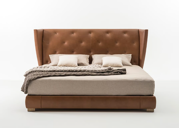 SCALA SC5090 - Leather double bed with upholstered headboard by OAK - view 3