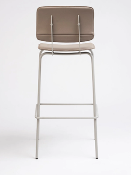 DON 75 - High leather barstool with back by ONDARRETA - view 3