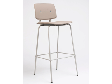 DON 75 - High leather barstool with back by ONDARRETA - view 2