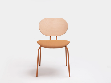 HARI - Steel and wood chair open back with integrated cushion by ONDARRETA - view 3