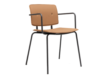 DON - Leather chair with armrests by ONDARRETA - view 2