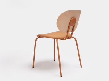 HARI - Steel and wood chair open back with integrated cushion by ONDARRETA - view 2