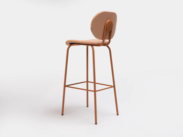 HARI - High steel stool with back with integrated cushion by ONDARRETA - view 2