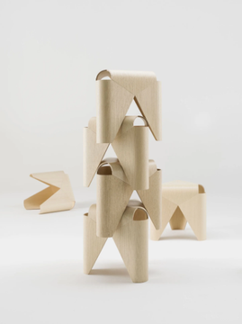 FALABELLA - Low wood veneer stool by Offecct - view 3