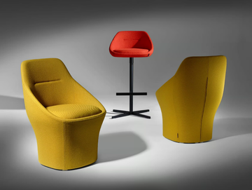 EZY - With 4-spoke base barstool with footrest by Offecct - view 3
