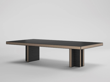 BELESA - Rectangular wood veneer meeting table by Ofifran - view 2