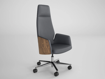 CHANNEL - Height-adjustable leather executive chair by Ofifran - view 2