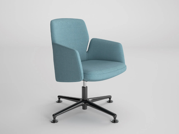 CHANNEL - Leather office chair with castors with 5-Spoke base by Ofifran - view 2