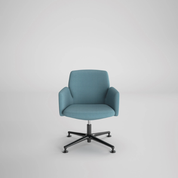 CHANNEL - Leather office chair with castors with 5-Spoke base by Ofifran - view 3