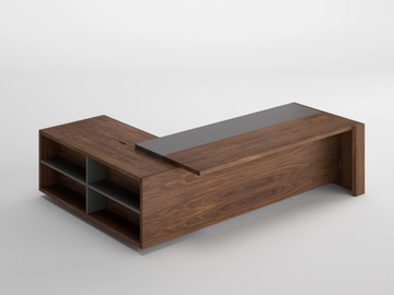 FREEPORT - Wood veneer executive desk with drawers by Ofifran - view 2