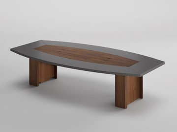 FREEPORT - Wood veneer and leather meeting table by Ofifran - view 2