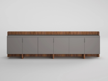 FREEPORT - Low wood veneer office storage unit with hinged doors by Ofifran - view 2