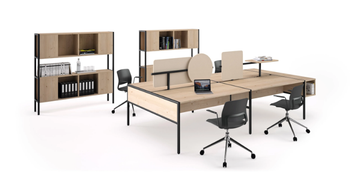 PIEM - Multiple rectangular wood veneer office desk by Ofifran - view 3