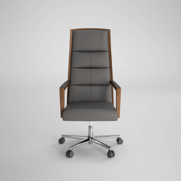 SQUARE - High-back executive chair with beech base by Ofifran - view 3