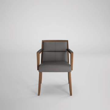 SQUARE - Upholstered leather office chair with armrests by Ofifran - view 3
