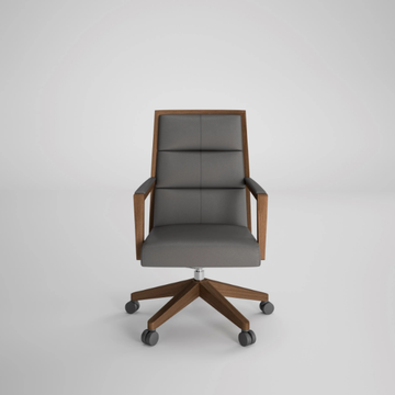 SQUARE - Medium backrest executive chair with beech base by Ofifran - view 3