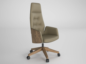 CHANNEL - High-back leather executive chair by Ofifran - view 2