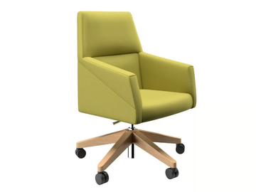 RAY - Fabric executive chair with wooden base by Ofifran - view 2