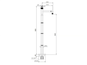 INDUSTRIAL GAS 79117910 - Floor standing bathtub mixer with hand shower and diverter by PALAZZANI - view 3