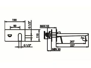 MONTECARLO 80327310 - Wall-mounted washbasin mixer with plate by PALAZZANI - view 3