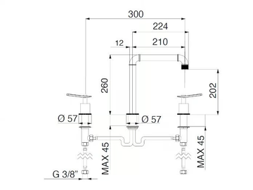 INDUSTRIAL GAS 79325610 - High 3 hole washbasin tap without waste by PALAZZANI - view 3