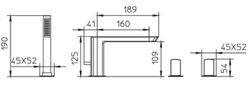 MIS 01139410 - 4 hole deck mounted bathtub tap with hand shower and diverter by PALAZZANI - view 3