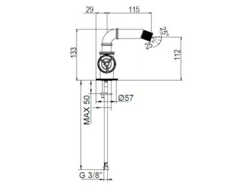 INDUSTRIAL JOB 78401110 - Countertop single handle bidet mixer by PALAZZANI - view 3