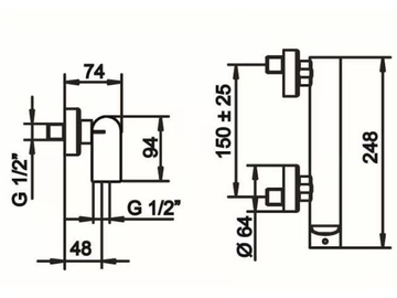 MONTECARLO 80101510 - External wall-mounted bathtub mixer by PALAZZANI - view 3