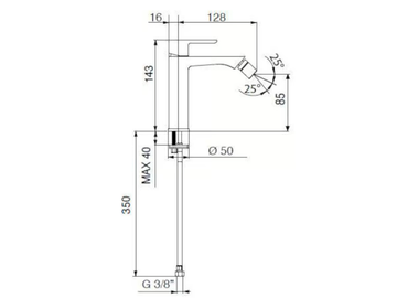 MONTECARLO 80401110 - Countertop 1 hole bidet mixer by PALAZZANI - view 3