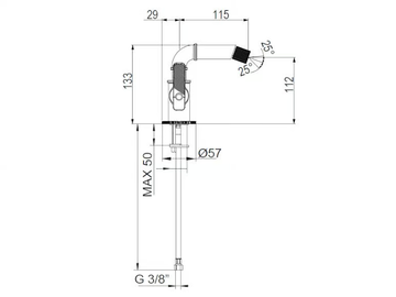 INDUSTRIAL GAS 79401110 - Countertop single handle bidet mixer by PALAZZANI - view 3
