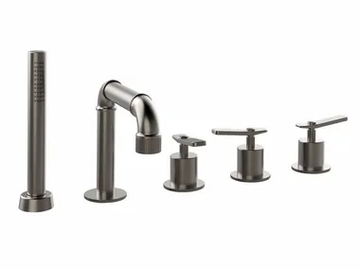 INDUSTRIAL GAS 79138410 - Deck mounted 5 hole bathtub tap with hand shower and diverter by PALAZZANI - view 2