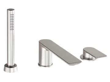 MONTECARLO 80139310 - 3 hole deck mounted bathtub tap with diverter and hand shower by PALAZZANI - view 2