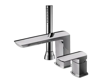 MIS 01139310 - 3 hole deck mounted bathtub tap with hand shower and diverter by PALAZZANI - view 2